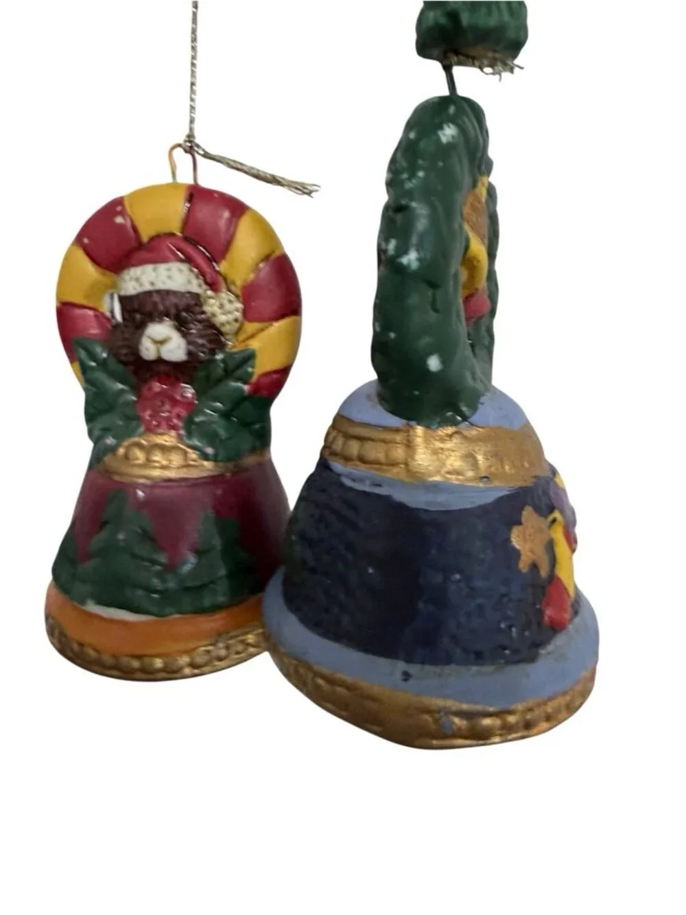 Ceramic Santa Claus Christmas Hanging Chimes Decoration Painted Multicolor 14